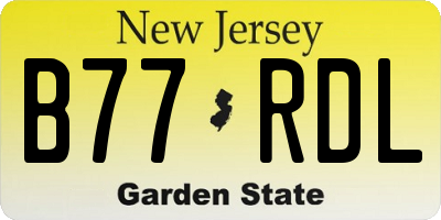 NJ license plate B77RDL