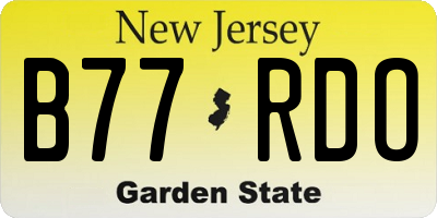 NJ license plate B77RDO