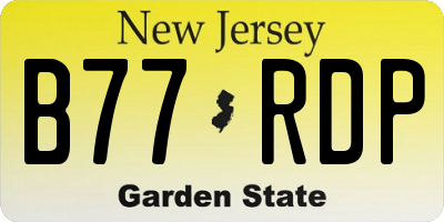 NJ license plate B77RDP