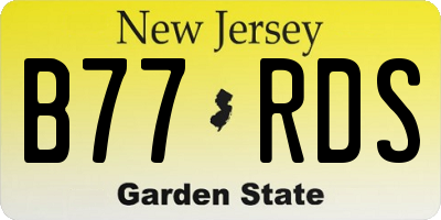 NJ license plate B77RDS