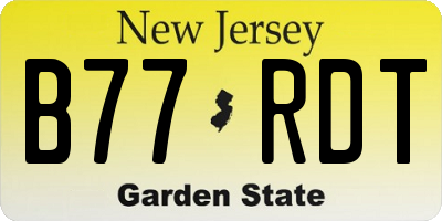 NJ license plate B77RDT