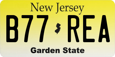 NJ license plate B77REA