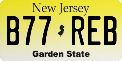 NJ license plate B77REB