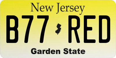 NJ license plate B77RED