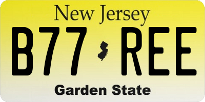NJ license plate B77REE