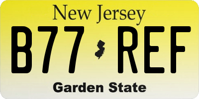NJ license plate B77REF