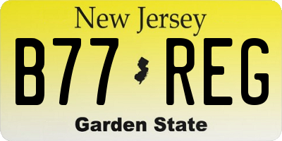NJ license plate B77REG