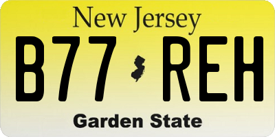 NJ license plate B77REH
