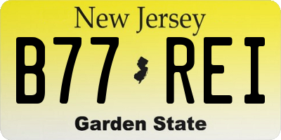 NJ license plate B77REI