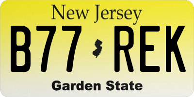 NJ license plate B77REK
