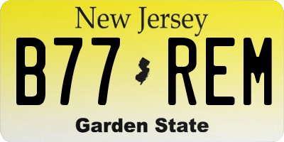 NJ license plate B77REM