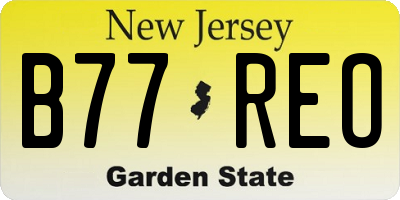 NJ license plate B77REO