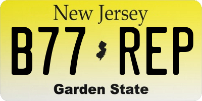 NJ license plate B77REP