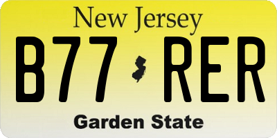 NJ license plate B77RER