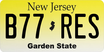 NJ license plate B77RES