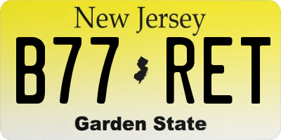 NJ license plate B77RET