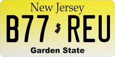 NJ license plate B77REU