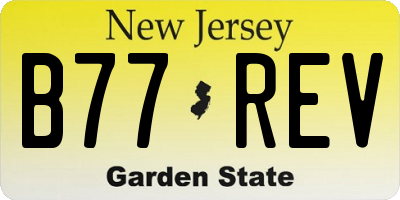 NJ license plate B77REV