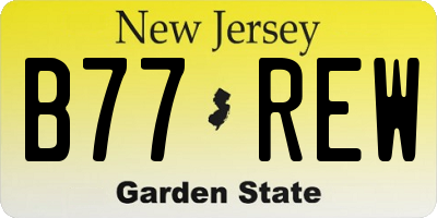NJ license plate B77REW