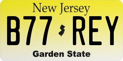 NJ license plate B77REY