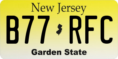 NJ license plate B77RFC