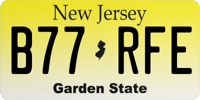 NJ license plate B77RFE