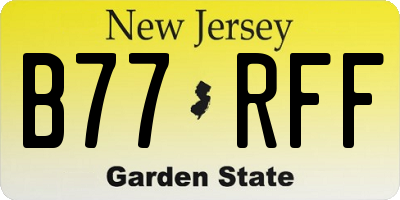 NJ license plate B77RFF
