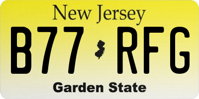 NJ license plate B77RFG