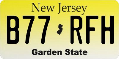 NJ license plate B77RFH