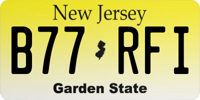 NJ license plate B77RFI
