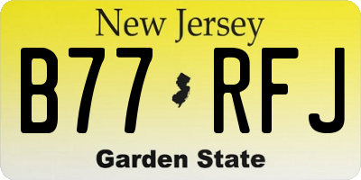 NJ license plate B77RFJ