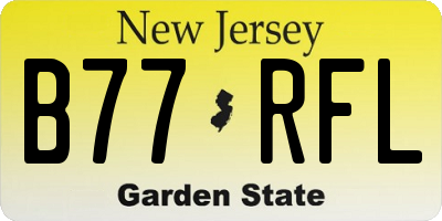 NJ license plate B77RFL