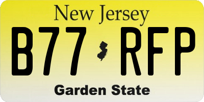NJ license plate B77RFP