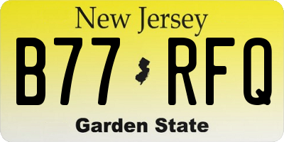 NJ license plate B77RFQ