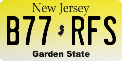 NJ license plate B77RFS