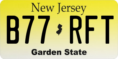 NJ license plate B77RFT