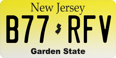 NJ license plate B77RFV