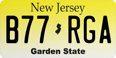 NJ license plate B77RGA