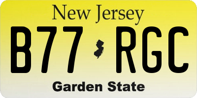 NJ license plate B77RGC