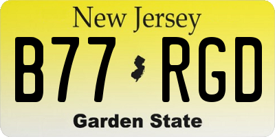 NJ license plate B77RGD