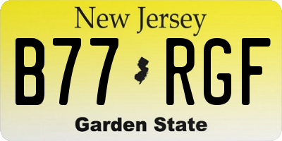 NJ license plate B77RGF