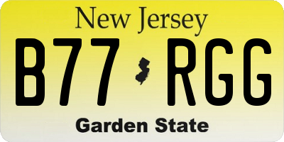 NJ license plate B77RGG