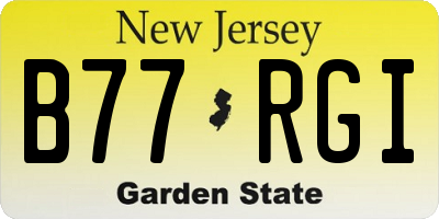 NJ license plate B77RGI