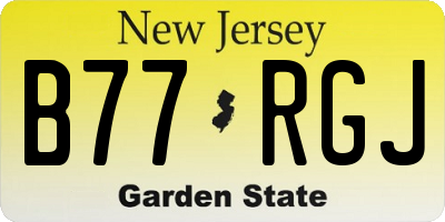 NJ license plate B77RGJ