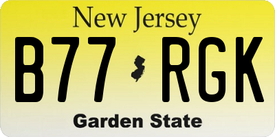 NJ license plate B77RGK