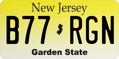 NJ license plate B77RGN