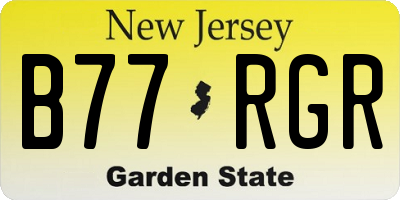 NJ license plate B77RGR