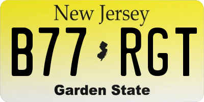 NJ license plate B77RGT