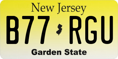 NJ license plate B77RGU