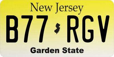 NJ license plate B77RGV